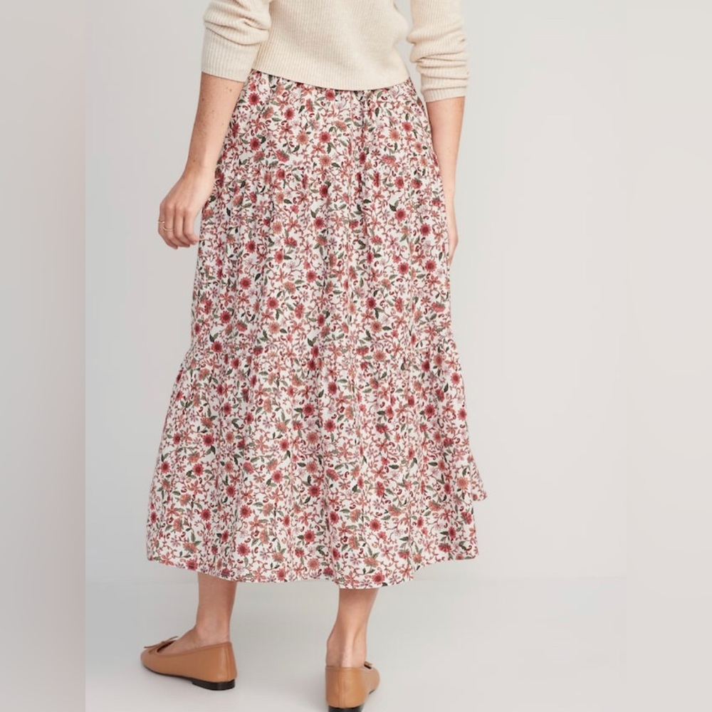 NWT! Floral-Print Tiered Button-Front Maxi Skirt for Women - Size 2X - Picture 2 of 9